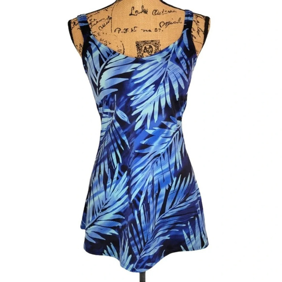 Jantzen Other - JANTZEN Women's Swim Dress Blue Floral Size 8